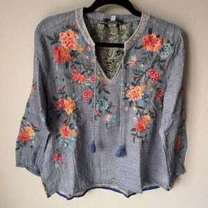 Johnny Was Norah Effortless Peasant Blouse